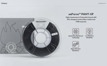 Phaetus aeForce™ PAHT-CF Nylon Filament mit 15% Carbonfasern bis 121°C Carbon Schwarz